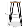 Buy Hairpin Stool - 74cm - Light wood and metal Black 59487 with a guarantee