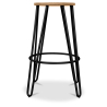 Buy Hairpin Stool - 74cm - Light wood and metal Black 59487 - prices