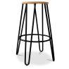Buy Hairpin Stool - 74cm - Light wood and metal Black 59487 in the Europe