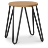 Buy Hairpin Stool - 44cm - Light wood and metal Light grey 59488 in the Europe