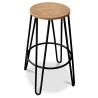 Buy Hairpin Bar Stool 66cm - Lighrt wood and metal Black 59500 - in the EU