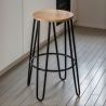 Buy Hairpin Bar Stool 66cm - Light wood and metal White 59500 - prices