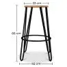 Buy Hairpin Bar Stool 66cm - Light wood and metal Black 59500 with a guarantee