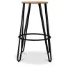 Buy Hairpin Bar Stool 66cm - Light wood and metal Black 59500 - in the EU