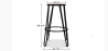 Buy Hairpin Bar Stool 66cm - Dark wood and metal Light grey 59501 in the Europe