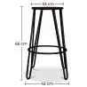 Buy Hairpin Bar Stool 66cm - Dark wood and metal Light grey 59501 - in the EU