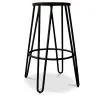 Buy Hairpin Bar Stool 66cm - Dark wood and metal Light grey 59501 in the Europe