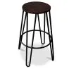 Buy Hairpin Bar Stool 66cm - Dark wood and metal Light grey 59501 home delivery