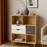 Buy Wooden Bookshelf - Scandinavian Design - Polani Natural wood 59648 with a guarantee