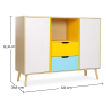 Buy Wooden Sideboard - Multicolor Design - Scandinavian Style - Graep Multicolour 59651 with a guarantee