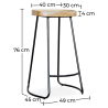 Buy Industrial Bar Stool 76 cm Aiyana - Light wood and metal Black 59571 at MyFaktory