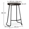 Buy Industrial Bar Stool 66 cm Aiyana - Dark wood and metal Yellow 59584 at MyFaktory