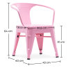 Buy Bistrot Metalix Kid Chair with armrest - Metal Pink 59684 - in the EU