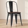 Buy Bistrot Metalix Square Chair - Metal and Dark Wood Steel 59709 - prices