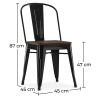 Buy Bistrot Metalix Square Chair - Metal and Dark Wood Steel 59709 with a guarantee