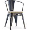 Buy Bistrot Metalix Chair with Armrest - Metal and Light Wood Pastel orange 59711 - prices