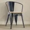 Buy Bistrot Metalix Chair with Armrest - Metal and Light Wood Pastel orange 59711 - prices