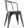 Buy Bistrot Metalix Chair with Armrest - Metal and Light Wood Pastel orange 59711 in the Europe