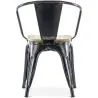 Buy Bistrot Metalix Chair with Armrest - Metal and Light Wood Pastel orange 59711 home delivery