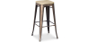 Buy Bistrot Metalix style stool - 76cm  - Metal and Light Wood Red 59704 - in the EU