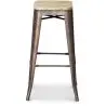 Buy Bistrot Metalix style stool - 76cm  - Metal and Light Wood Red 59704 - prices