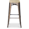 Buy Bistrot Metalix style stool - 76cm  - Metal and Light Wood Metallic bronze 59704 at MyFaktory