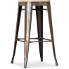 Buy Bistrot Metalix style stool - 76cm  - Metal and Light Wood Metallic bronze 59704 - in the EU