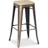 Buy Bistrot Metalix style stool - 76cm  - Metal and Light Wood Red 59704 at MyFaktory
