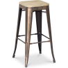 Buy Bistrot Metalix style stool - 76cm  - Metal and Light Wood Metallic bronze 59704 in the Europe