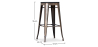 Buy Bistrot Metalix style stool - 76cm - Metal and dark wood Industriel 59697 with a guarantee