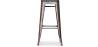 Buy Bistrot Metalix style stool - 76cm - Metal and dark wood Industriel 59697 home delivery