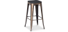 Buy Bistrot Metalix style stool - 76cm - Metal and dark wood Industriel 59697 - in the EU