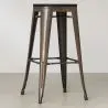 Buy Bistrot Metalix style stool - 76cm - Metal and dark wood Industriel 59697 - prices