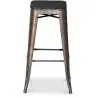 Buy Bistrot Metalix style stool - 76cm - Metal and dark wood Industriel 59697 home delivery