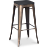 Buy Bistrot Metalix style stool - 76cm - Metal and dark wood Metallic bronze 59697 in the Europe