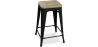Buy Bistrot Metalix style stool - 61cm - Metal and Light Wood Bronze 59696 home delivery