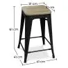 Buy Bistrot Metalix style stool - 61cm - Metal and Light Wood Bronze 59696 with a guarantee
