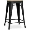 Buy Bistrot Metalix style stool - 61cm - Metal and Light Wood Bronze 59696 at MyFaktory