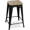 Buy Bistrot Metalix style stool - 61cm - Metal and Light Wood Bronze 59696 home delivery