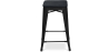 Buy Bistrot Metalix style stool - 61cm - Metal and dark wood Black 59695 with a guarantee