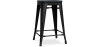 Buy Bistrot Metalix style stool - 61cm - Metal and dark wood Black 59695 in the Europe
