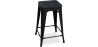 Buy Bistrot Metalix style stool - 61cm - Metal and dark wood Black 59695 - in the EU