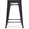 Buy Bistrot Metalix style stool - 61cm - Metal and dark wood Black 59695 - in the EU