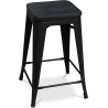 Buy Bistrot Metalix style stool - 61cm - Metal and dark wood Black 59695 in the Europe