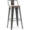 Buy Bar Stool with Backrest - Industrial Design - 76 cm - Metalix Pastel Purple 59694 - prices