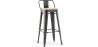 Buy Bar Stool with Backrest - Industrial Design - 76 cm - Metalix Pastel Purple 59694 - prices