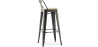 Buy Bar Stool with Backrest - Industrial Design - 76 cm - Metalix Pastel Purple 59694 with a guarantee