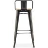 Buy Bistrot Metalix style bar stool with small backrest - 76 cm - Metal and Light Wood Steel 59694 home delivery