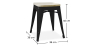 Buy Bistrot Metalix style stool - Metal and Light Wood  - 45cm White 59692 home delivery