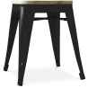 Buy Bistrot Metalix style stool - Metal and Light Wood  - 45cm White 59692 at MyFaktory
